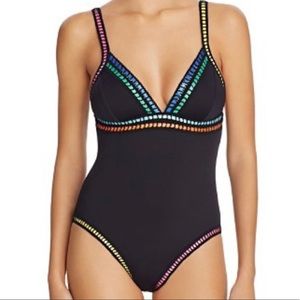 La Blanca one piece swimsuit. Multicolored thread